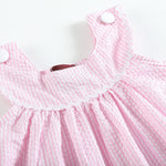 Pink Seersucker Yoke Dress - Lil Cactus