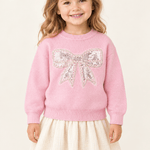 Pink Sparkly Bow Sweater - Lil Cactus