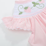 Pink Strawberry Vine Smocked Bishop Dress - Lil Cactus