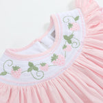 Pink Strawberry Vine Smocked Bishop Dress - Lil Cactus