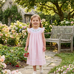 Pink Strawberry Vine Smocked Bishop Dress - Lil Cactus