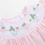 Pink Strawberry Vine Smocked Romper - Lil Cactus