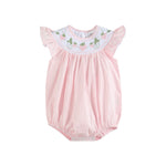 Pink Strawberry Vine Smocked Romper - Lil Cactus