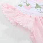 Pink Strawberry Vine Smocked Romper - Lil Cactus