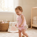 Pink Stripe Cupcake Applique Top & Bloomer Set - Lil Cactus
