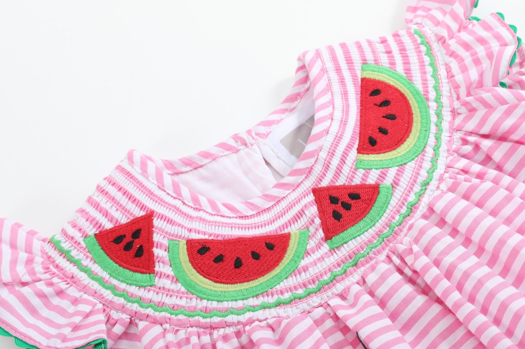 Pink Stripe Smocked Watermelon Dress - Lil Cactus