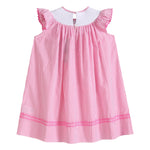 Pink Striped Flamingo Smocked Bishop Dress - Lil Cactus