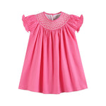 Pink & White Smocked Bishop Dress - Lil Cactus