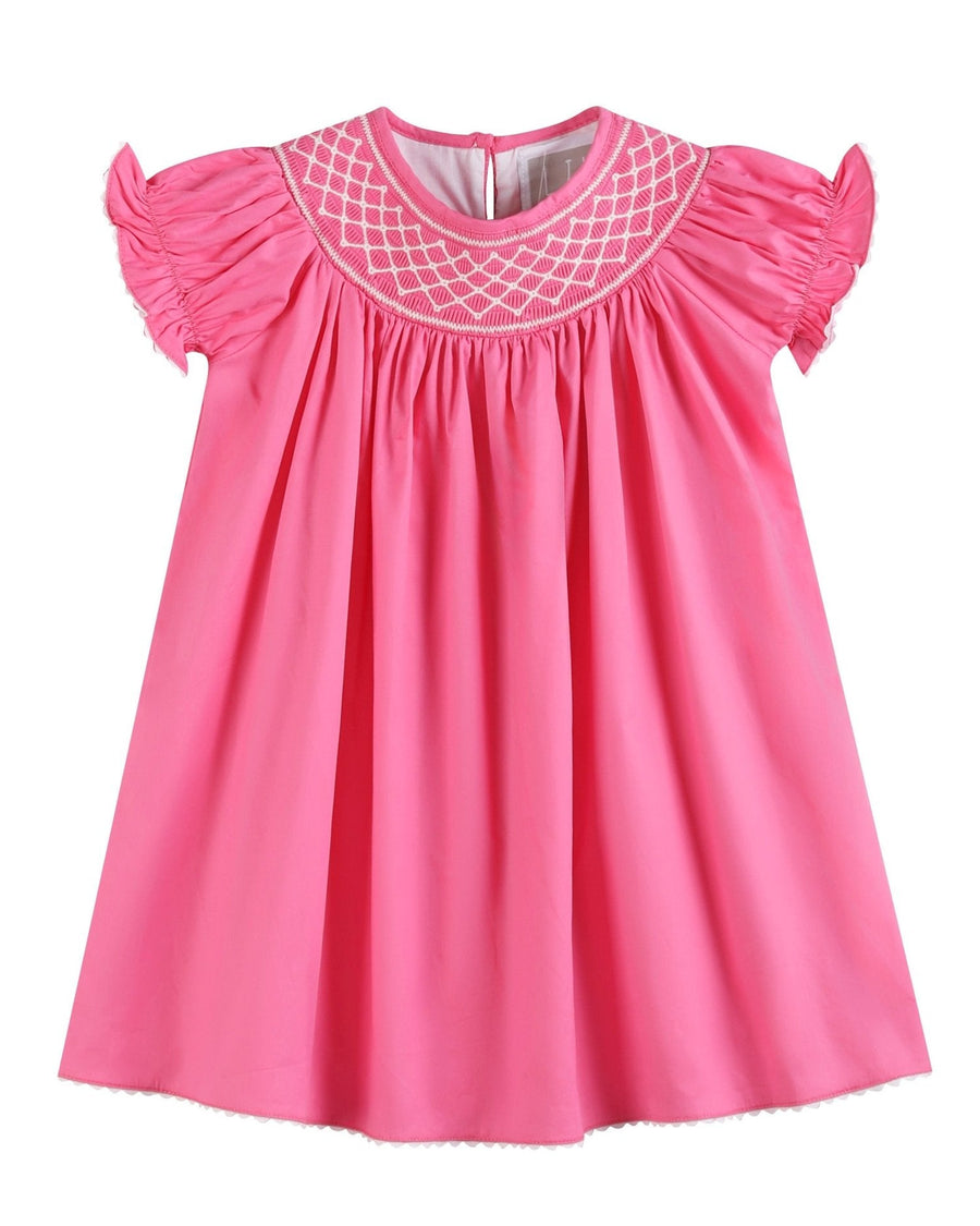 Pink & White Smocked Bishop Dress - Lil Cactus