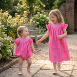 Pink & White Smocked Bubble Romper - Lil Cactus
