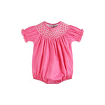Pink & White Smocked Bubble Romper - Lil Cactus