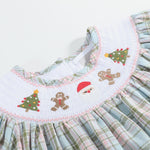 Pinkmas Plaid Christmas Smocked Bishop Dress - Lil Cactus