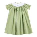 Pistachio Green Mallard Duck Smocked Bishop Dress - Lil Cactus