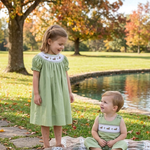 Pistachio Green Mallard Duck Smocked Longalls - Lil Cactus