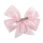 Powder Pink Satin Large Bow Hair Clip - Lil Cactus