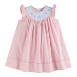 Pretty Pink Easter Bunny Smocked Bishop Dress - Lil Cactus
