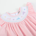 Pretty Pink Easter Bunny Smocked Bishop Dress - Lil Cactus