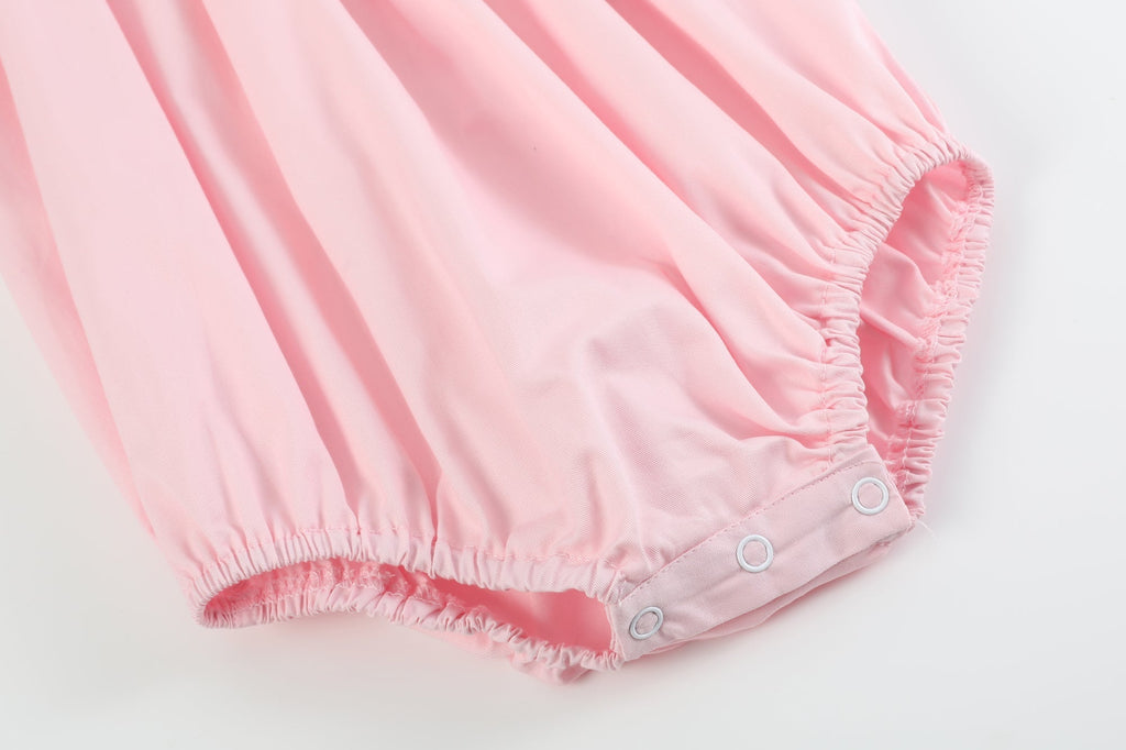 Pretty Pink Easter Bunny Smocked Flutter Romper - Lil Cactus