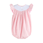 Pretty Pink Easter Bunny Smocked Flutter Romper - Lil Cactus