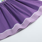Purple and Gingham Mardi Gras Smocked Bishop Dress - Lil Cactus