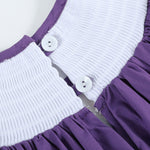 Purple and Gingham Mardi Gras Smocked Bishop Dress - Lil Cactus