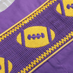 Purple and Gold Football Smocked Overalls - Lil Cactus