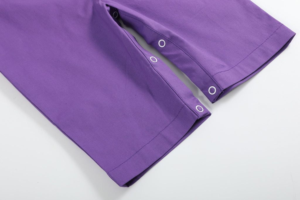 Purple and Gold Football Smocked Overalls - Lil Cactus