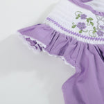 Purple Easter Bunny Smocked Bishop Dress - Lil Cactus