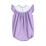 Purple Easter Bunny Smocked Flutter Romper - Lil Cactus