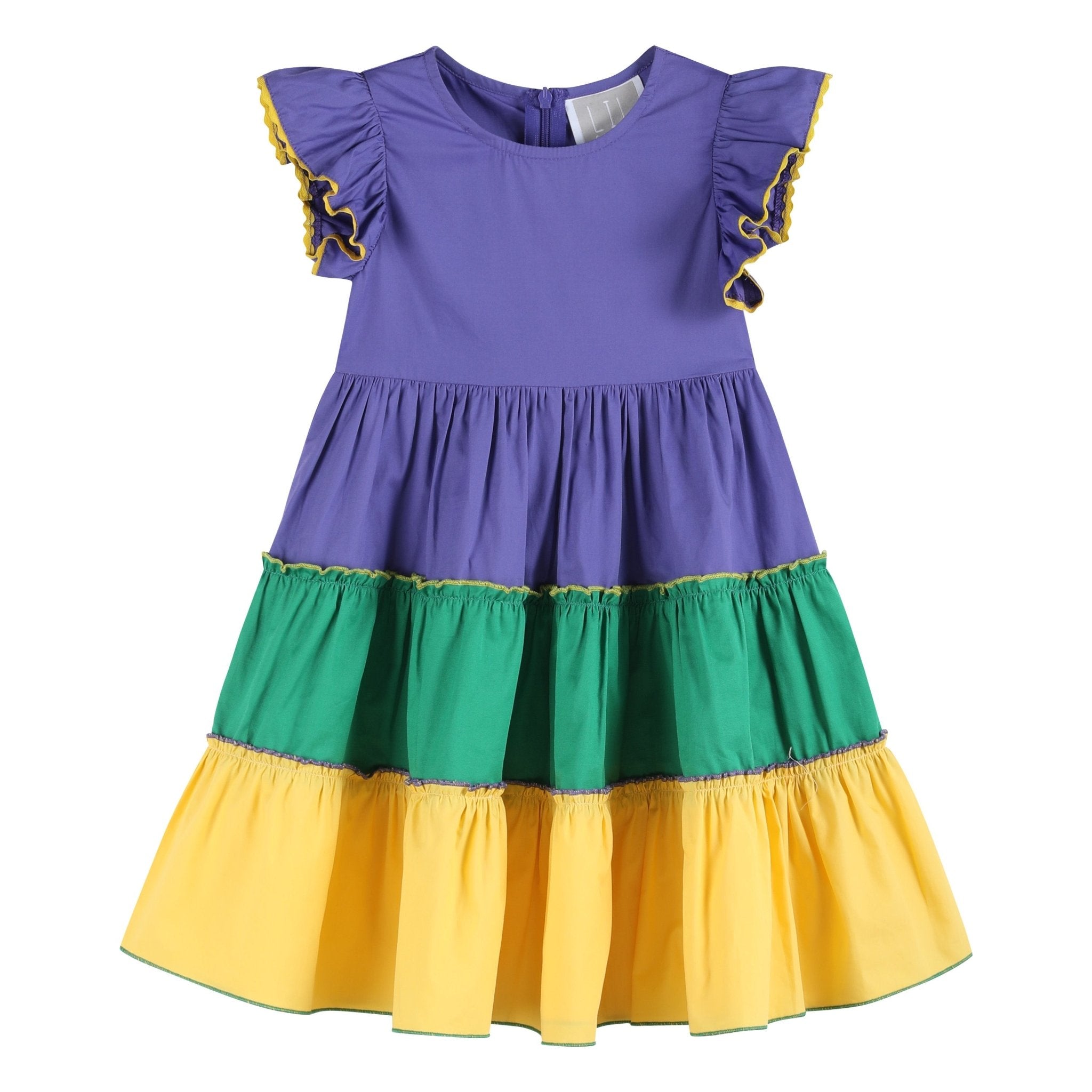 Purple, Green and Gold Mardi Gras Dress 6-12M