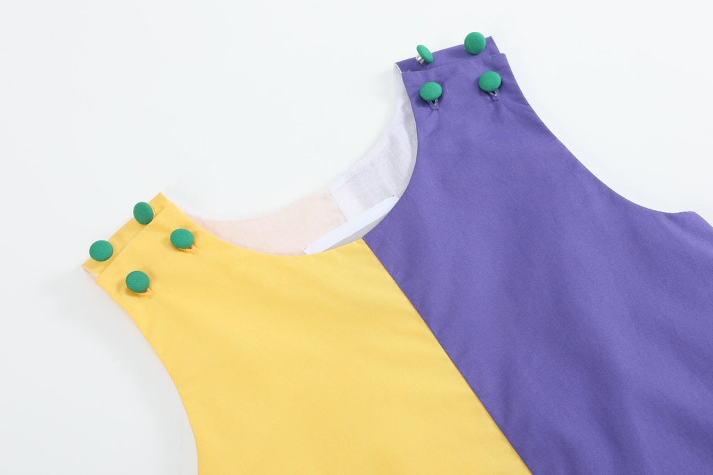 Purple, Green and Gold Mardi Gras Shortalls - Lil Cactus