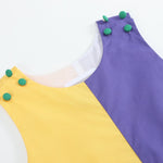 Purple, Green and Gold Mardi Gras Shortalls - Lil Cactus