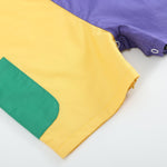 Purple, Green and Gold Mardi Gras Shortalls - Lil Cactus