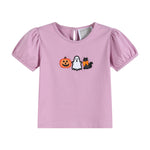 Purple Halloween Ruffle Top and Gray Skort Set - Lil Cactus