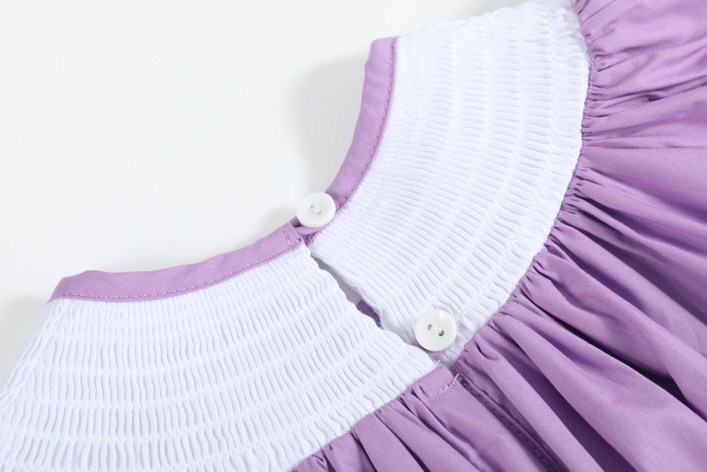 Purple Halloween Smocked Bishop Dress - Lil Cactus