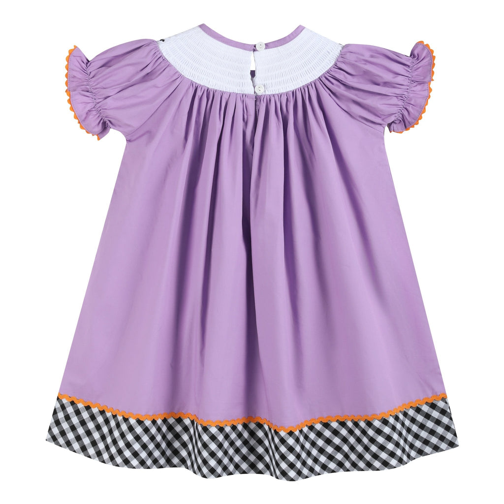 Purple Halloween Smocked Bishop Dress - Lil Cactus