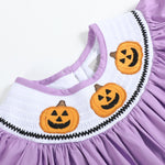 Purple Halloween Smocked Bishop Dress - Lil Cactus