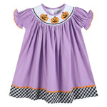 Purple Halloween Smocked Bishop Dress - Lil Cactus