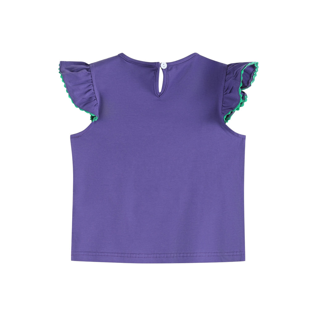 Purple Mardi Gras Applique Ruffle Shirt - Lil Cactus