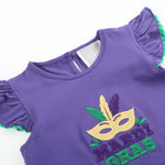 Purple Mardi Gras Applique Ruffle Shirt - Lil Cactus