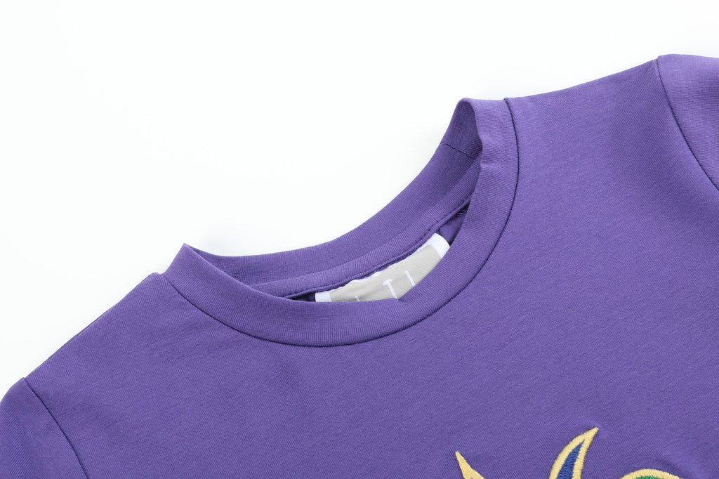 Purple Mardi Gras Applique Shirt and Shorts Set - Lil Cactus