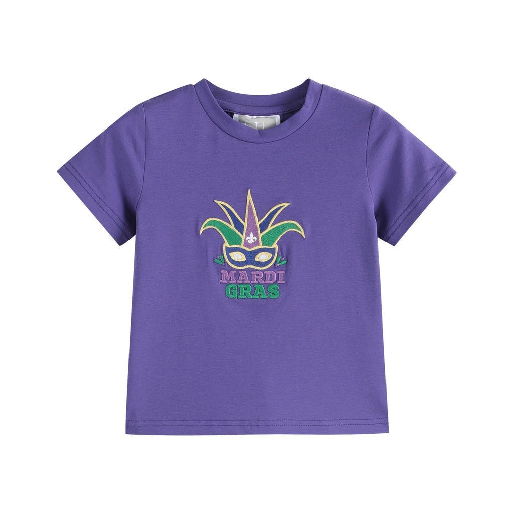 Purple Mardi Gras Applique Shirt and Shorts Set - Lil Cactus