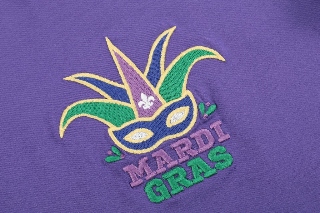 Purple Mardi Gras Applique Shirt and Shorts Set - Lil Cactus