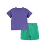 Purple Mardi Gras Applique Shirt and Shorts Set - Lil Cactus