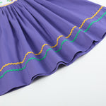 Purple Mardi Gras Smocked Bishop Dress - Lil Cactus