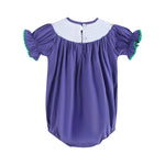 Purple Mardi Gras Smocked Romper - Lil Cactus