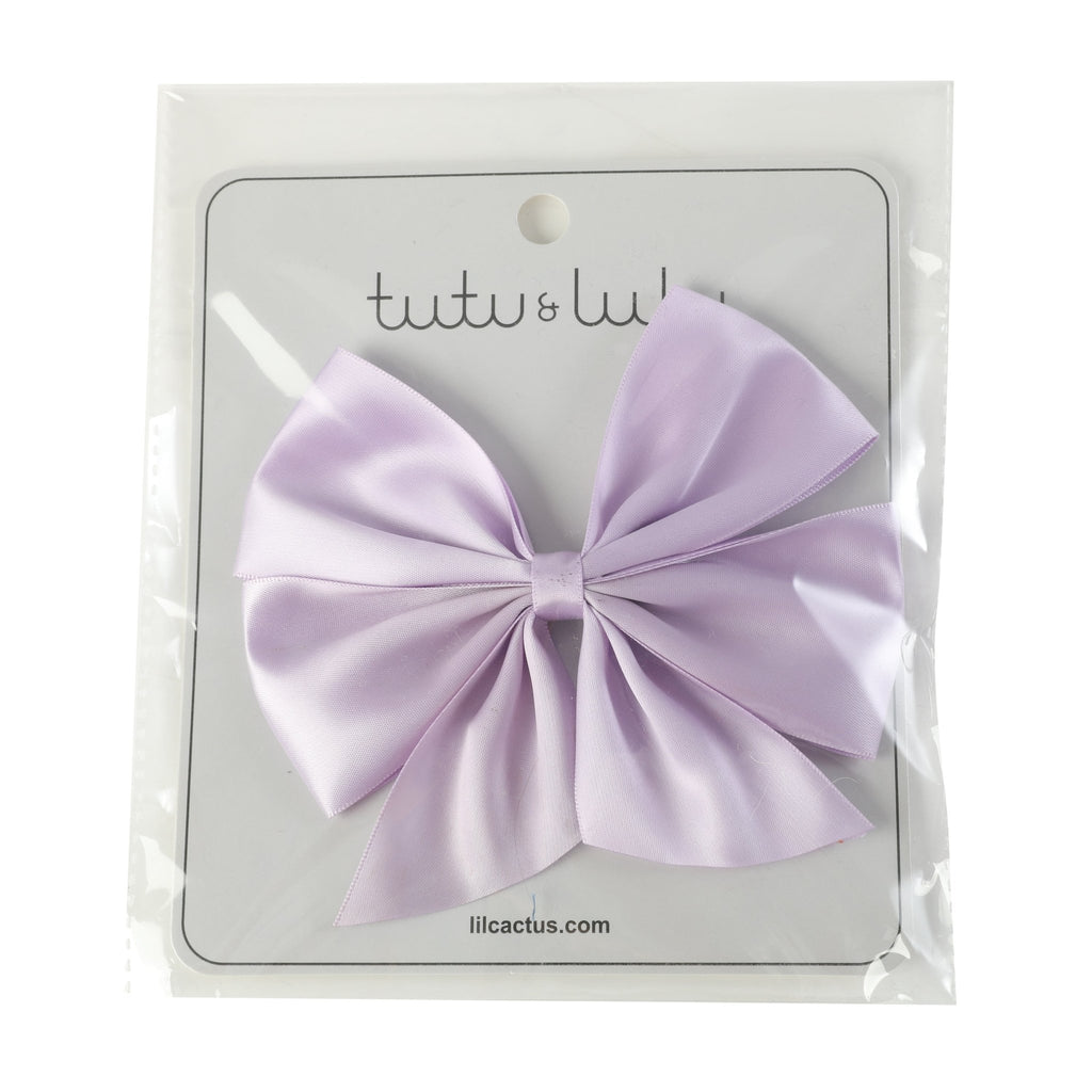 Purple Satin Bow Hair Clip - Lil Cactus