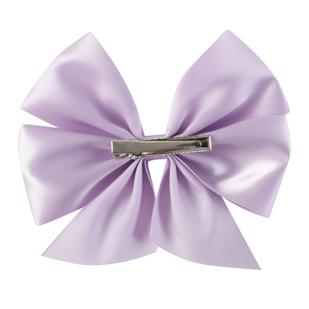 Purple Satin Bow Hair Clip - Lil Cactus