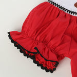 Red and Black Football Smocked Bishop Dress - Lil Cactus