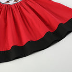 Red and Black Football Smocked Bishop Dress - Lil Cactus